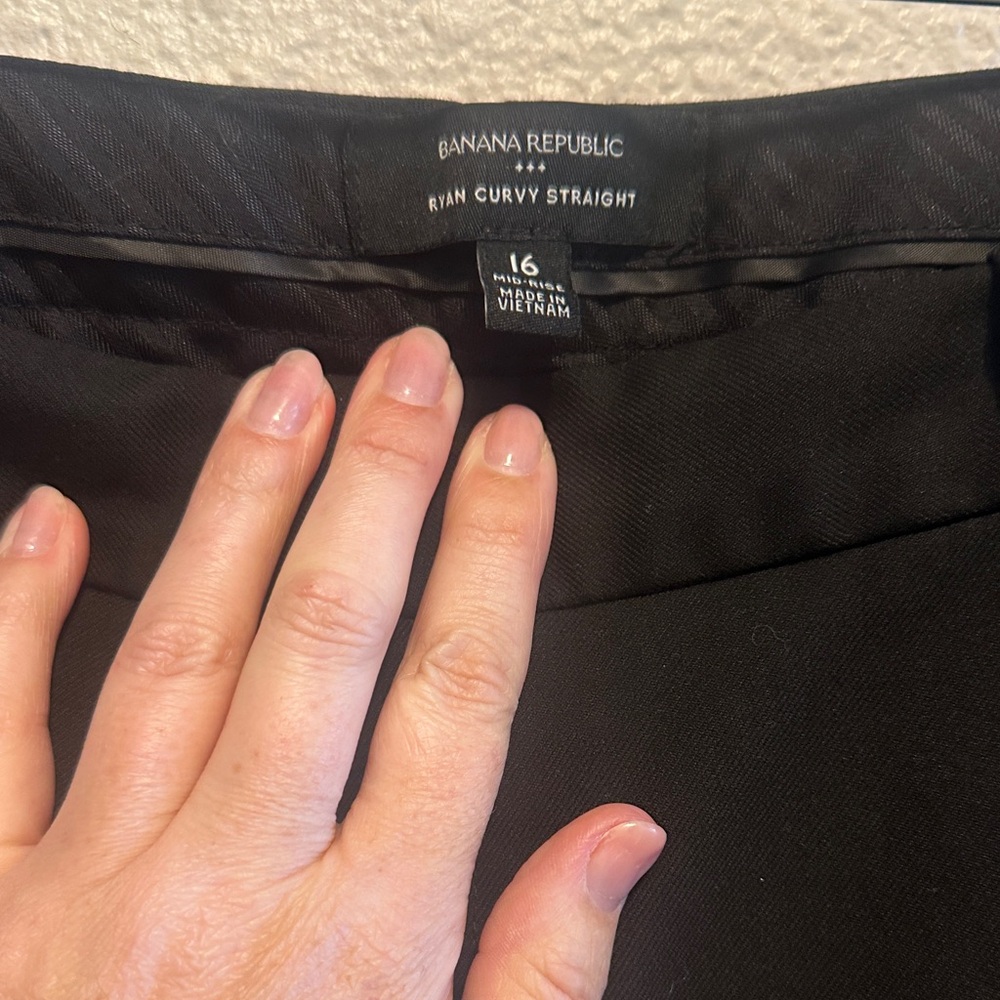 Banana Republic Black Ryan Curvy Straight Pants